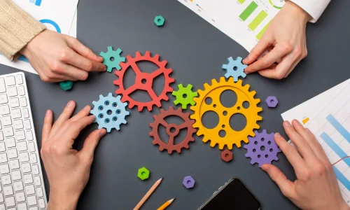 still-life-business-roles-with-various-mechanism-pieces